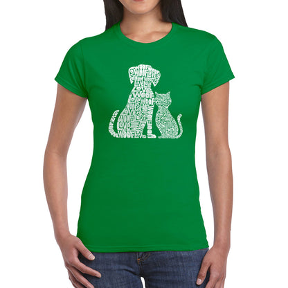 Dogs and Cats  - Women's Word Art T-Shirt