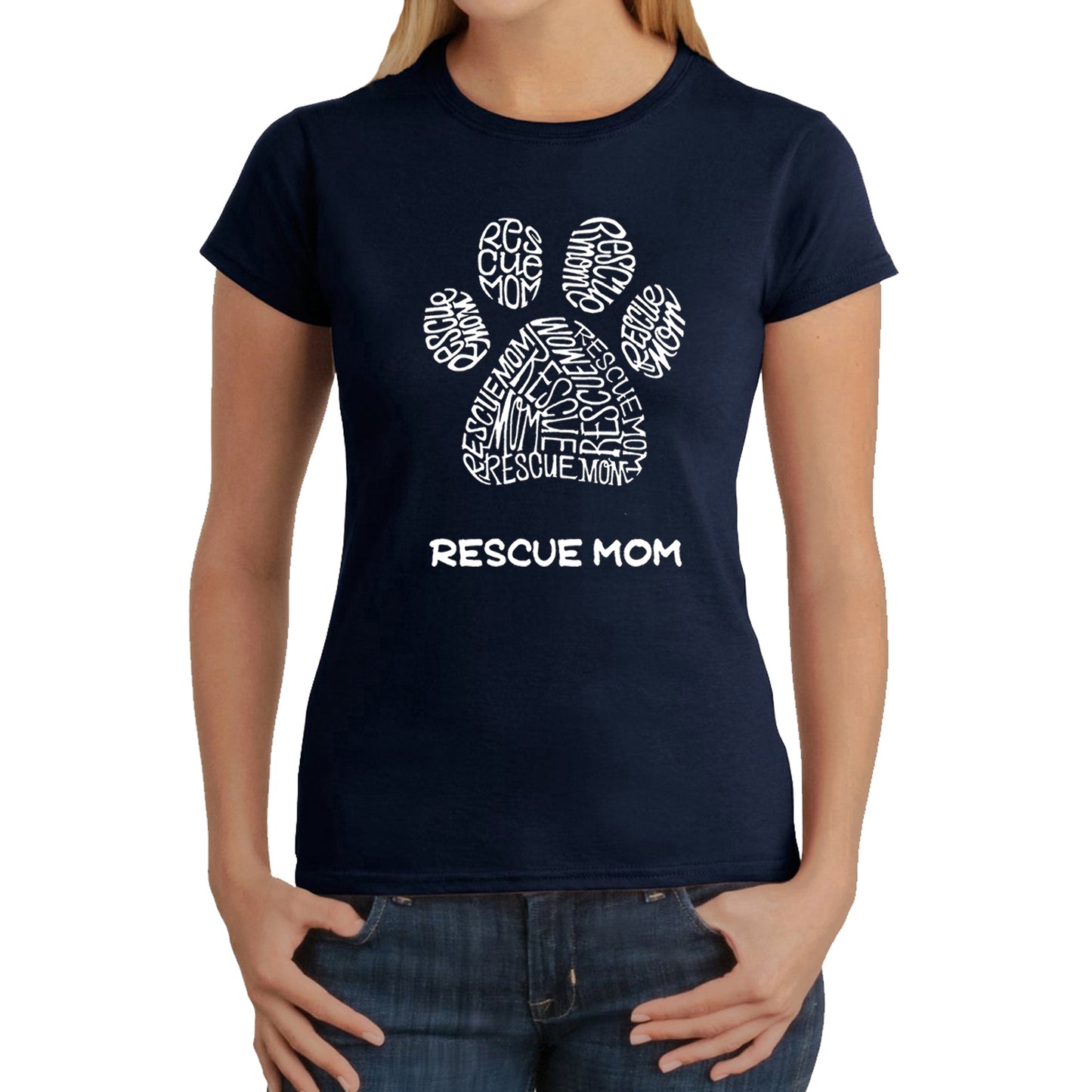 Rescue Mom  - Women's Word Art T-Shirt