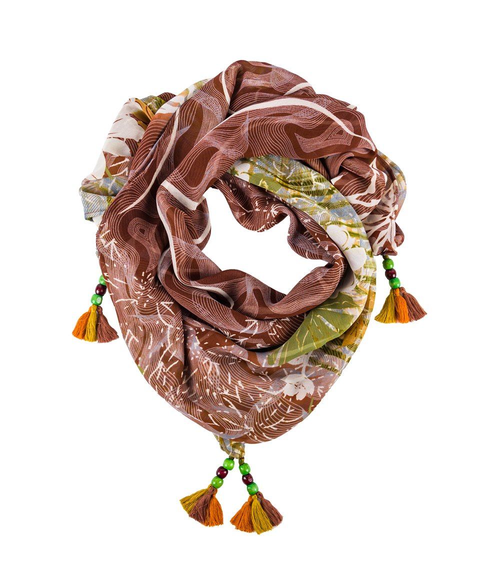 Handcrafted Square Tassel Sari Scarf