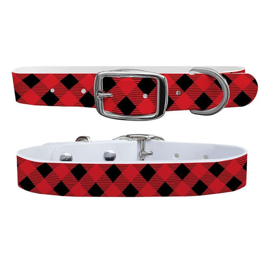 Lumberjack Red Dog Collar With Silver Buckle