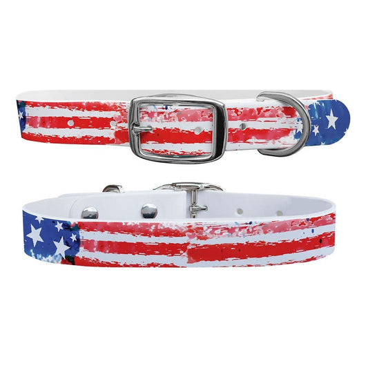 Vintage Americana Dog Collar With Silver Buckle