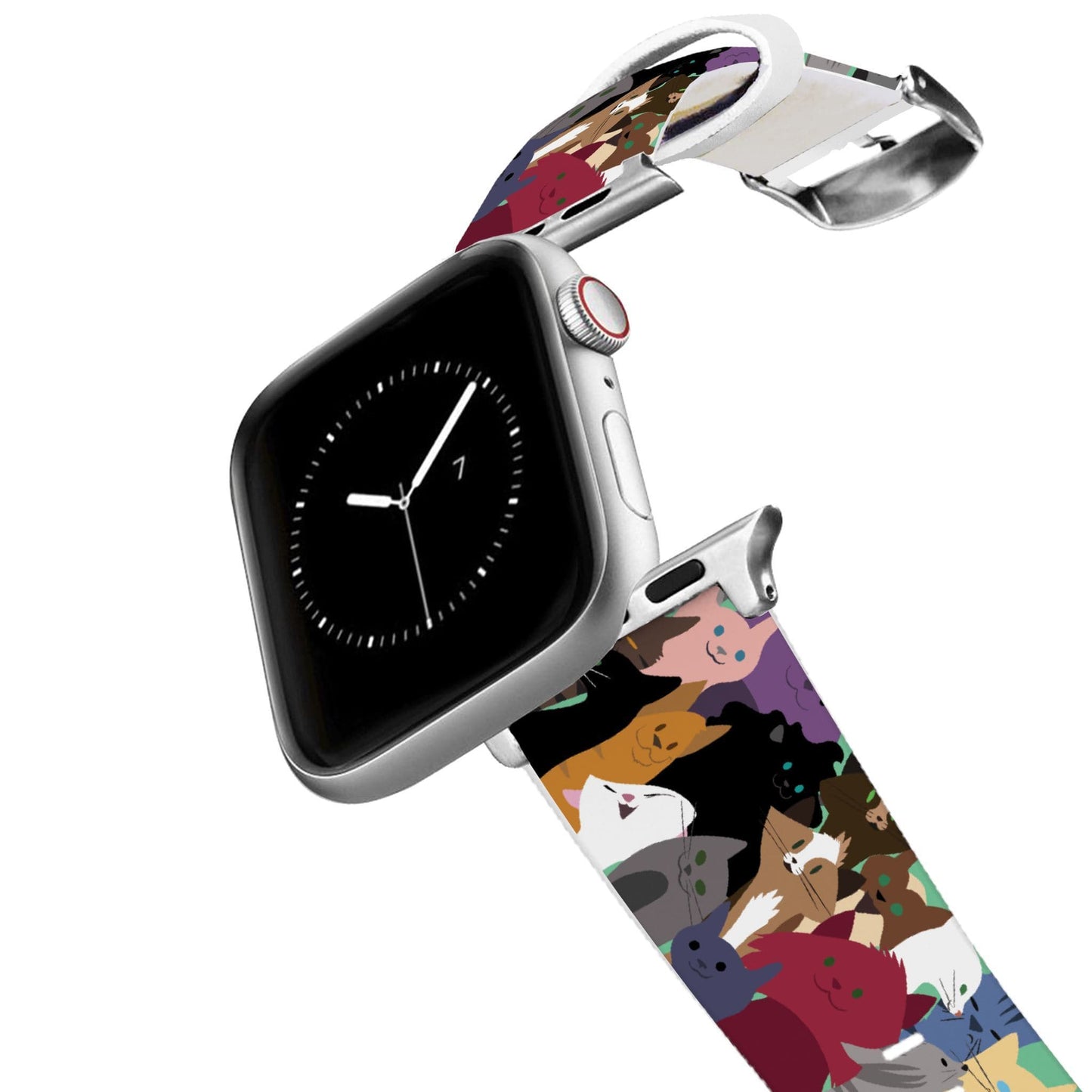 Silver Cat Party Apple Watch Band