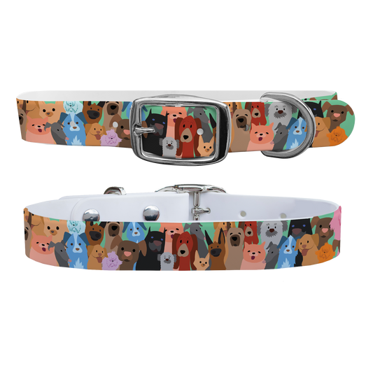 Dog Party Dog Collar With Silver Buckle
