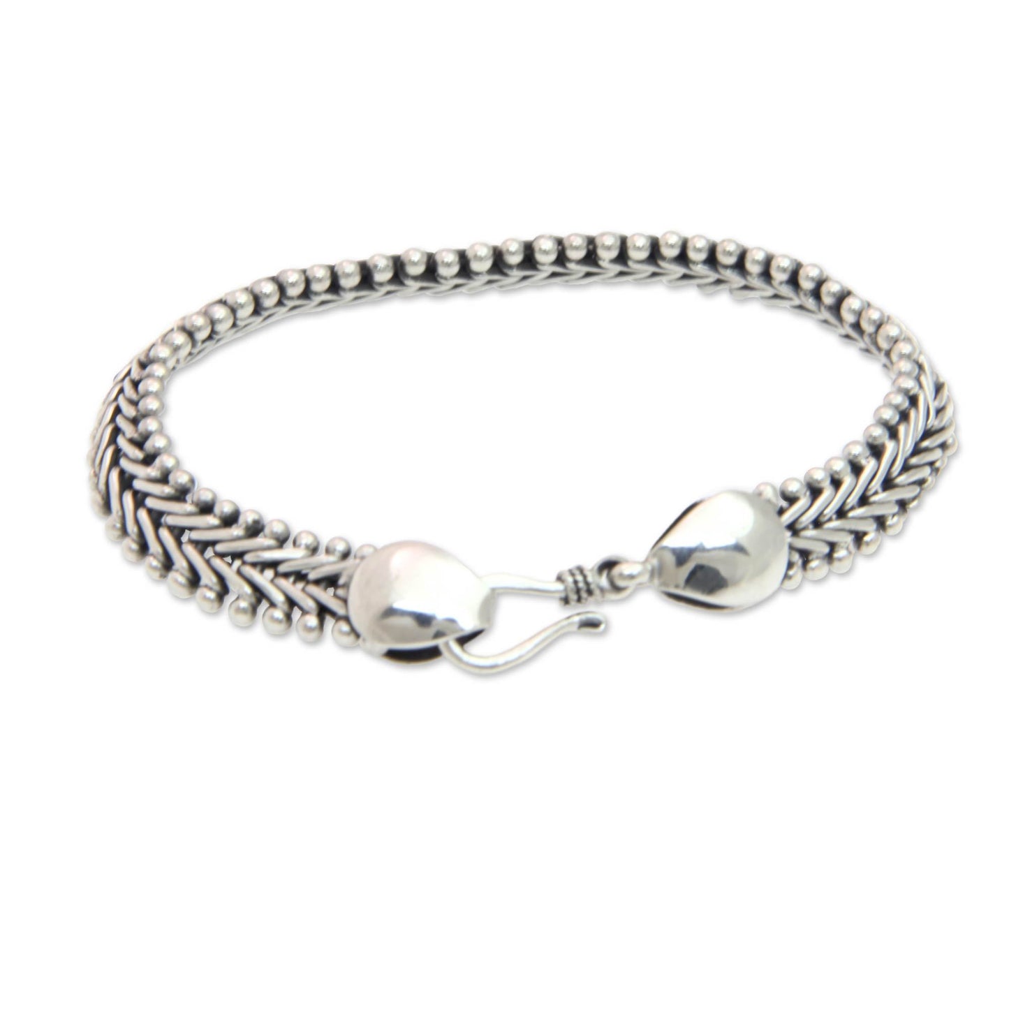 NOVICA - Silver Herringbone Chain Bracelet