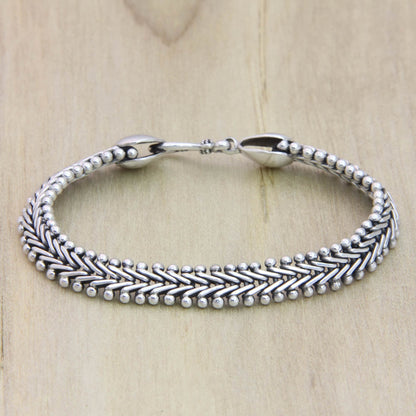 NOVICA - Silver Herringbone Chain Bracelet