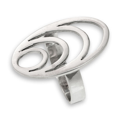 Expansion Modern Balinese Sterling Silver Cocktail Ring