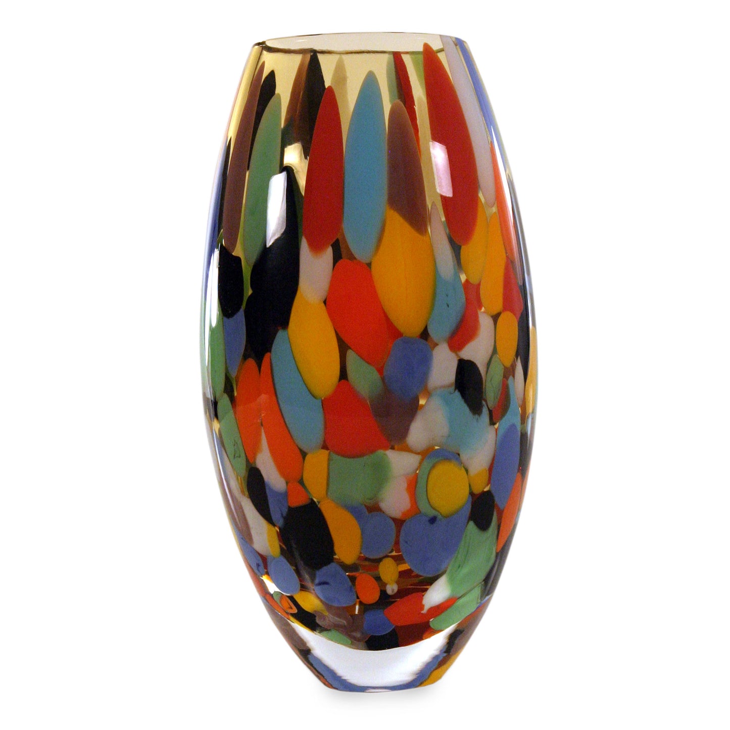 Carnival Confetti Unique Murano Inspired Glass Vase (11 inch)