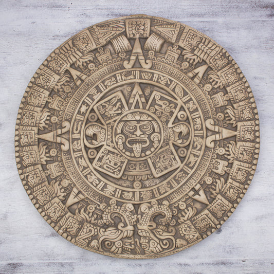 Aztec Sunstone Mexico Collectible Archaeological Ceramic Calendar
