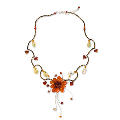 Fire Flower Beaded Choker Necklace