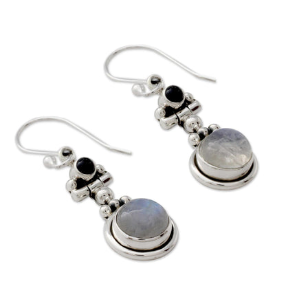 NOVICA - Silver, Moonstone & Iolite 'Misty Moon' Earrings