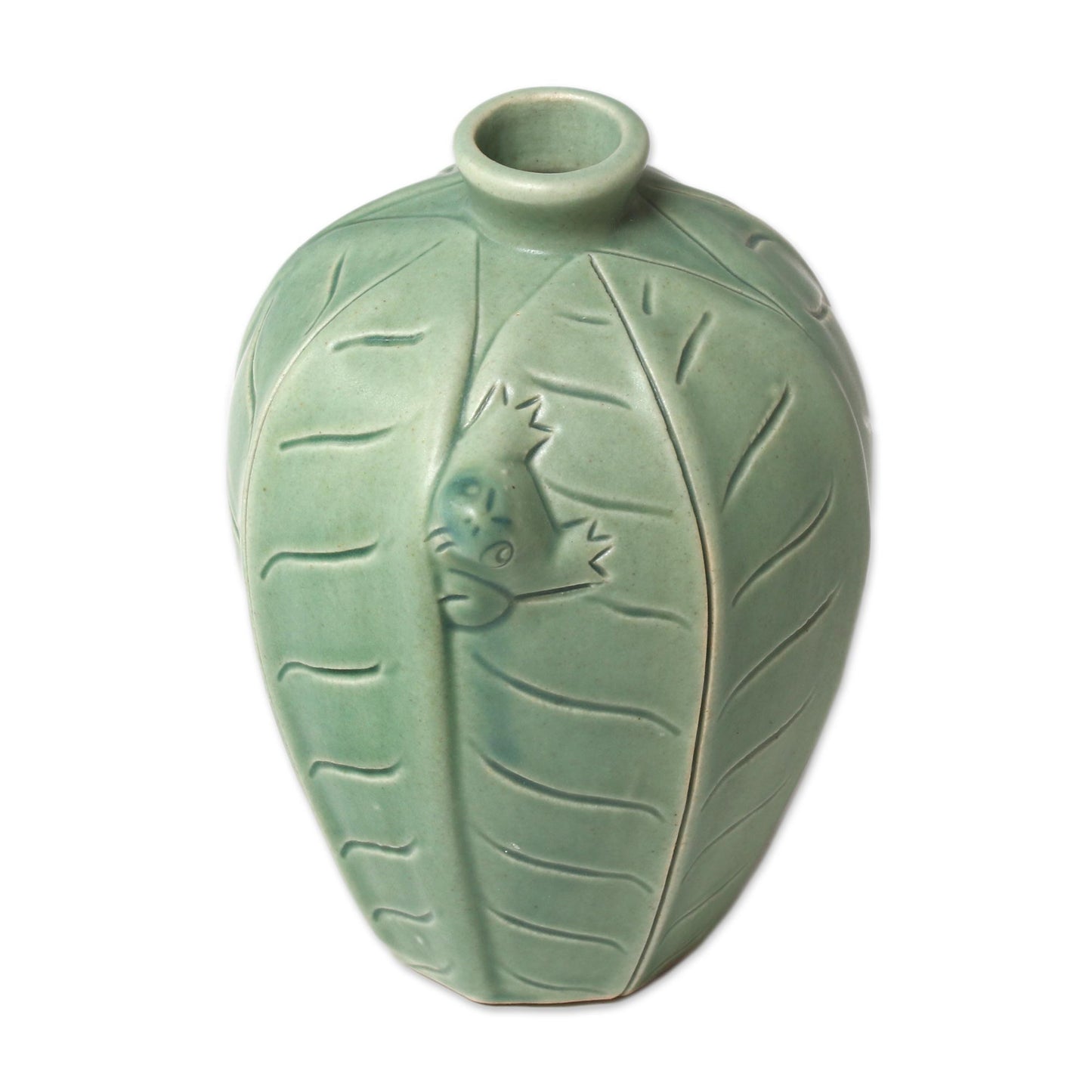 Frangipani Frogs Leaf & Tree Ceramic Vase