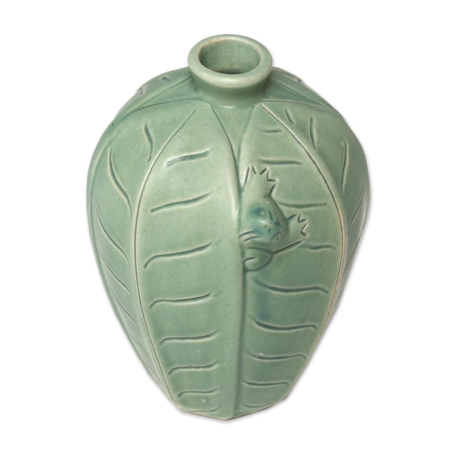 Frangipani Frogs Leaf & Tree Ceramic Vase