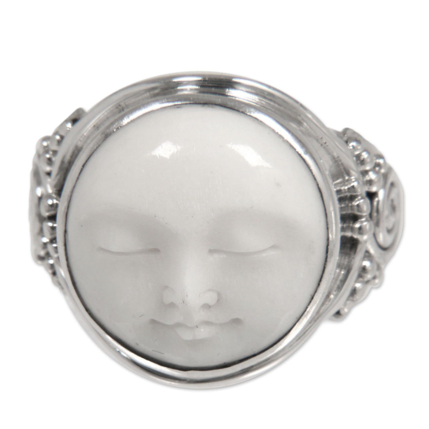 NOVICA - Face Of The Moon Sterling Silver Cocktail Ring