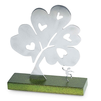 Tree Of Hearts I Aluminum and Wood Sculpture