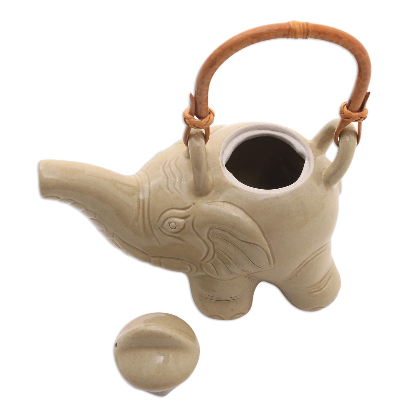Elephant Cream Tea Good Luck Ceramic Teapot