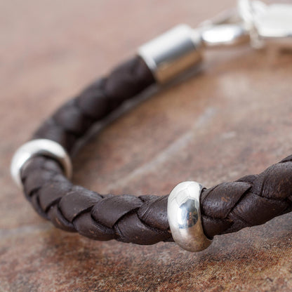 Bold Brown Men's Leather Bracelet