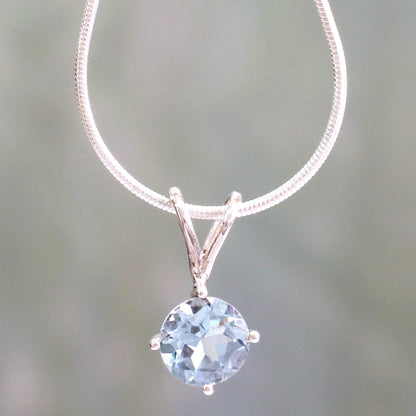 NOVICA - Blue Topaz Sterling Silver Pendant Necklace