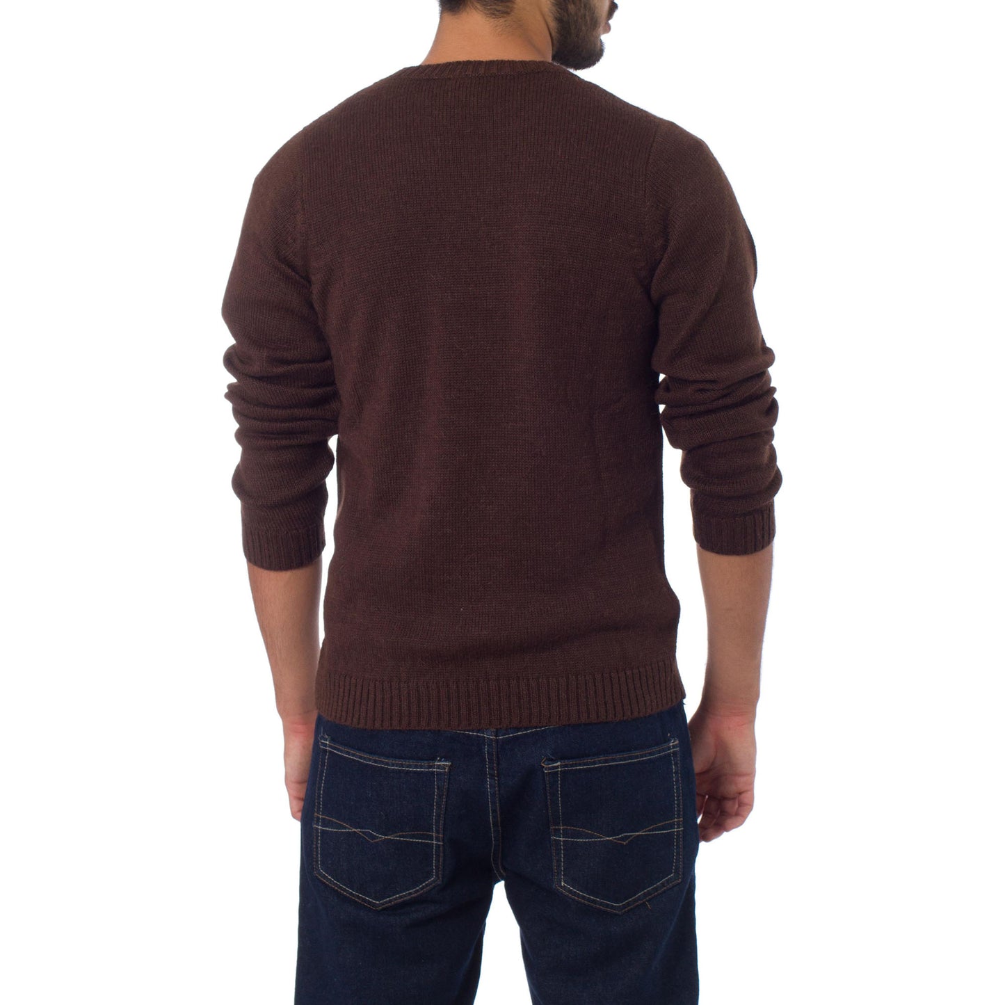 Favorite Memories Men's Brown Alpaca Sweater