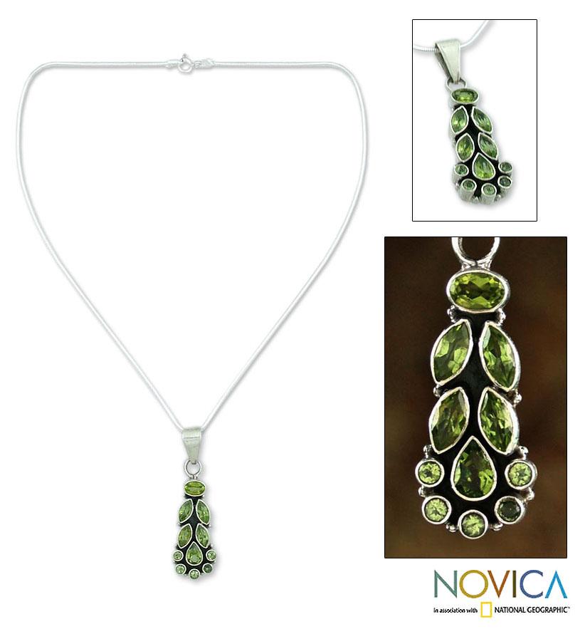 Peridot Sterling Silver Pendant Necklace