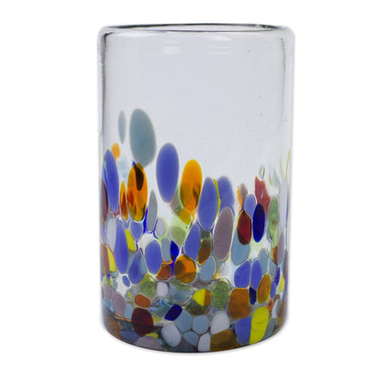 Hand-Blown Confetti Water Glass - Set of 6