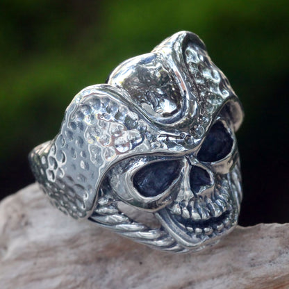 Monarch Skull Men's Sterling Silver Ring