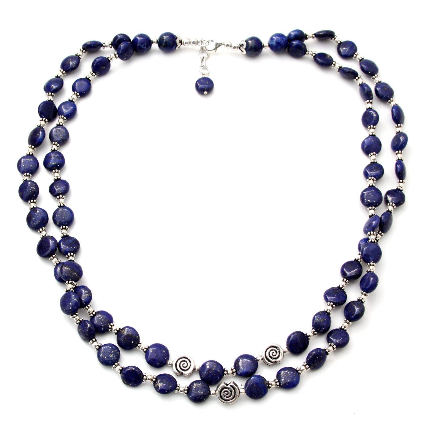 Lapis Lazuli Sterling Silver Beaded Necklace
