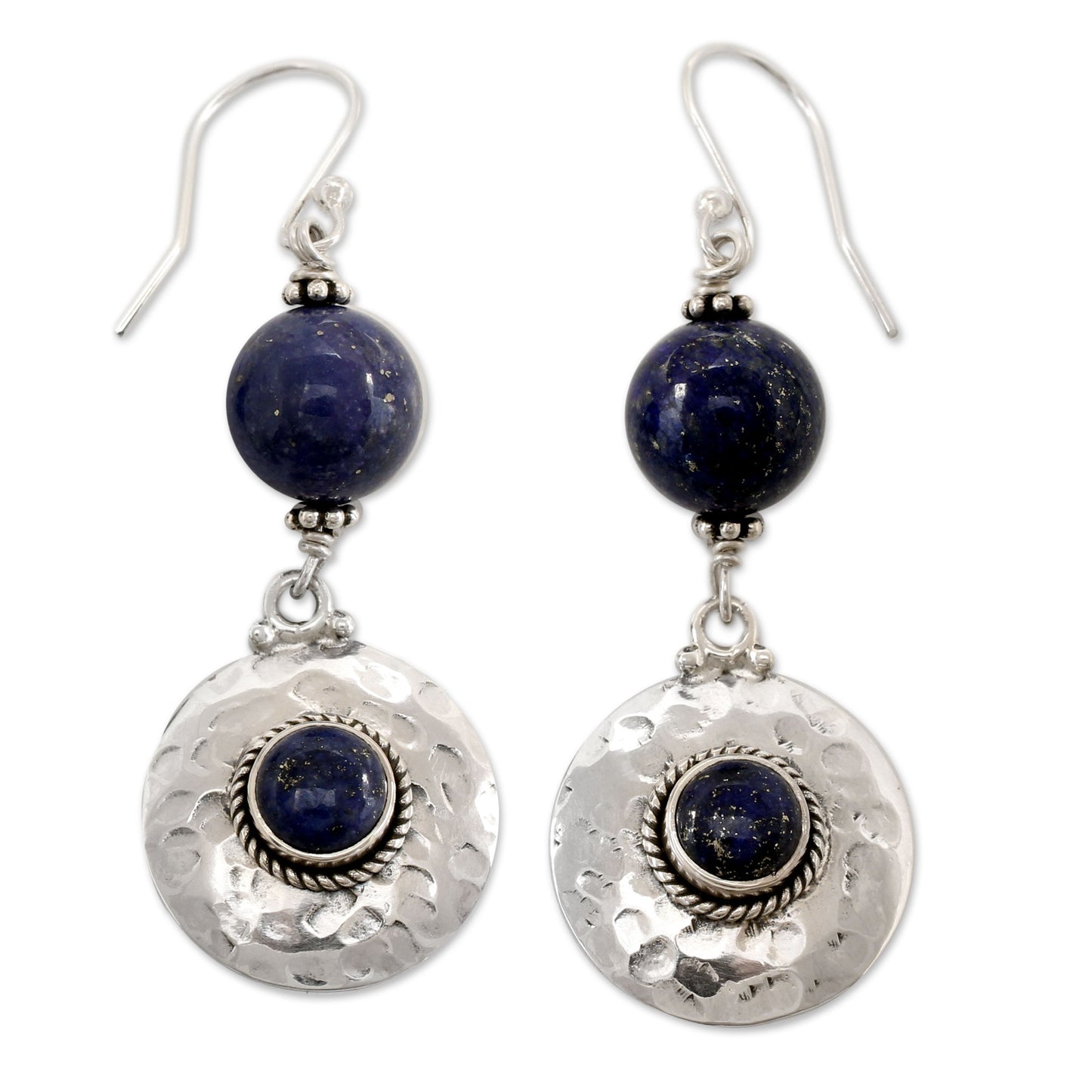 Royal Moonlight Lapis Lazuli & Silver Dangle Earrings