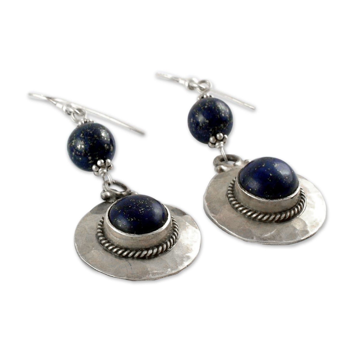 Royal Moonlight Lapis Lazuli & Silver Dangle Earrings