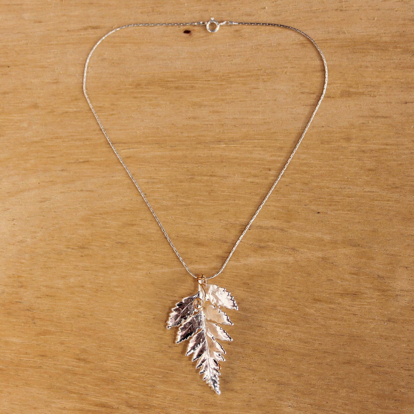 Fern Love Silver Flower Pendant Necklace