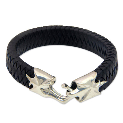 Hand in Hand Men's Braided Leather Bracelet