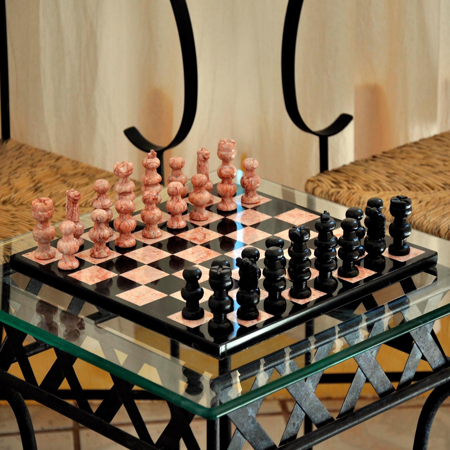 Glorious Battle Handcrafted Marble Chess Set (Large)