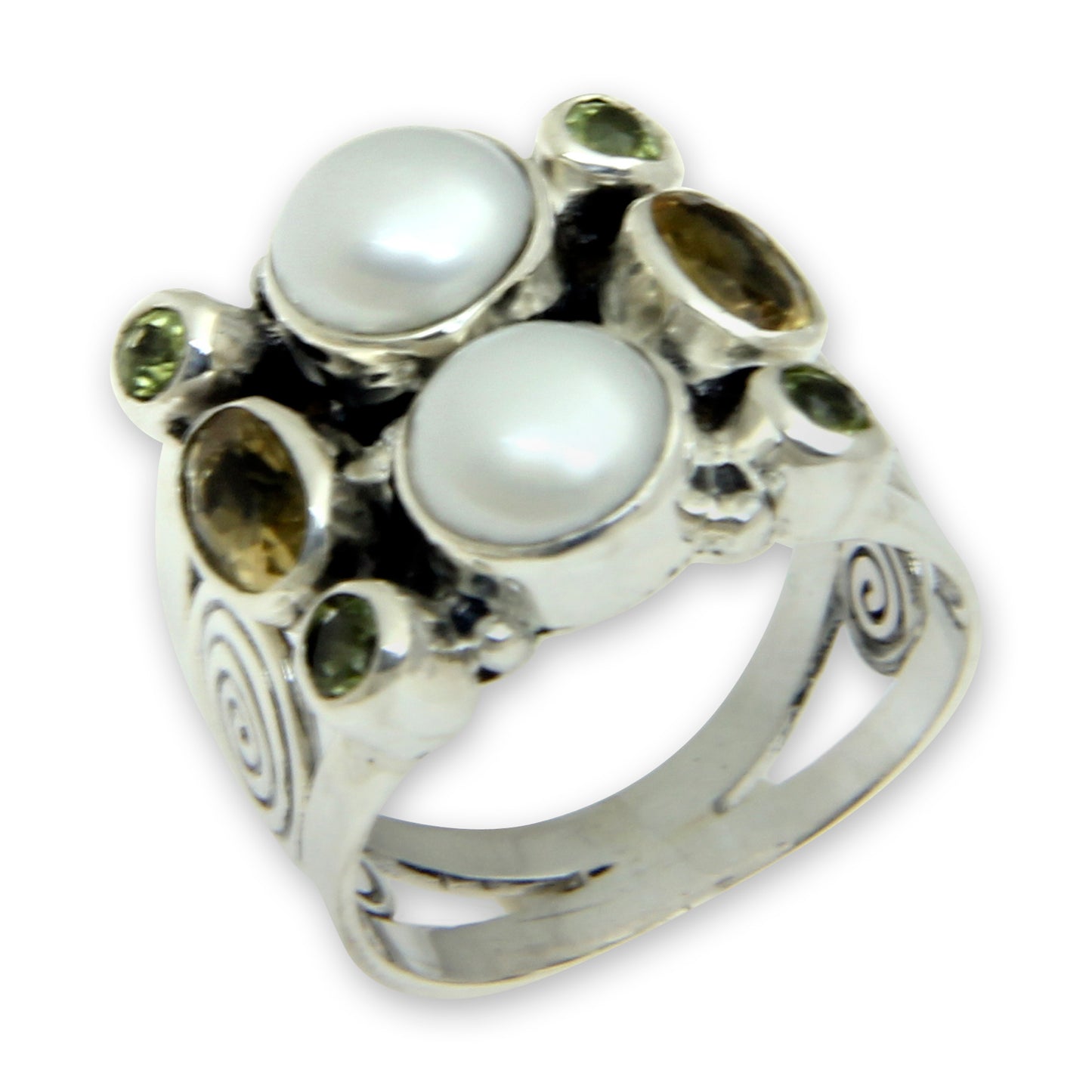 Gentle Day Freshwater Pearl & Gem Silver Ring