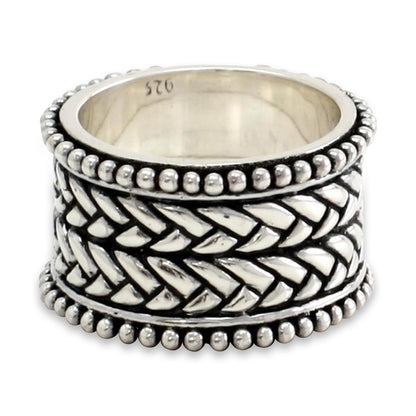 Woven Wonder Sterling Silver Men's Ring