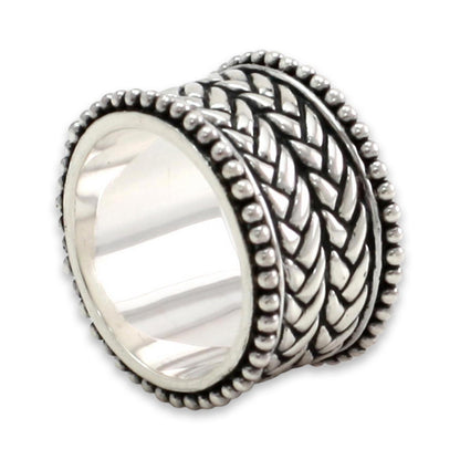 Woven Wonder Sterling Silver Men's Ring