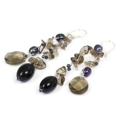 NOVICA - Freshwater Pearl & Glass Bead Dangle Earrings