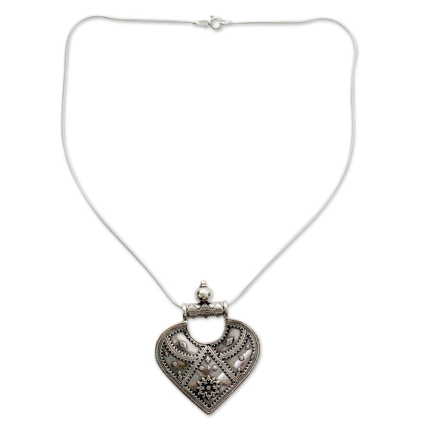 Mighty Heart Sterling Silver Pendant Necklace