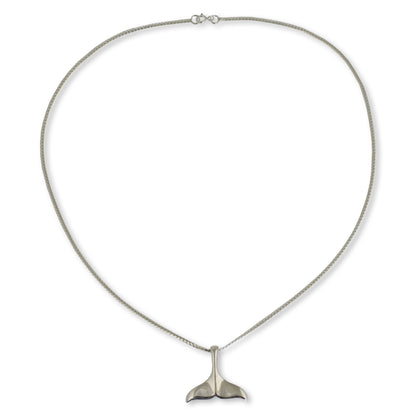Glistening Whale Silver Pendant Necklace