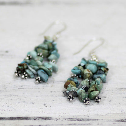 Rejoice Turquoise Beaded Hook Earrings