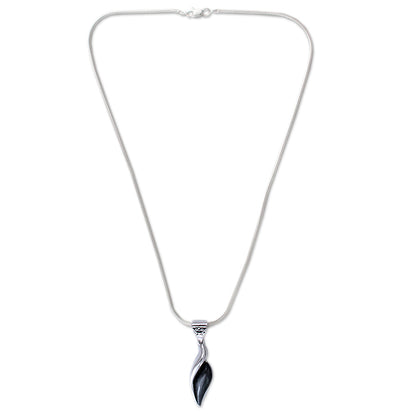 Sinuous Sterling Silver Pendant Necklace