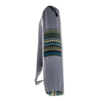 Atitlan Lake Blue Cotton Yoga Mat Bag