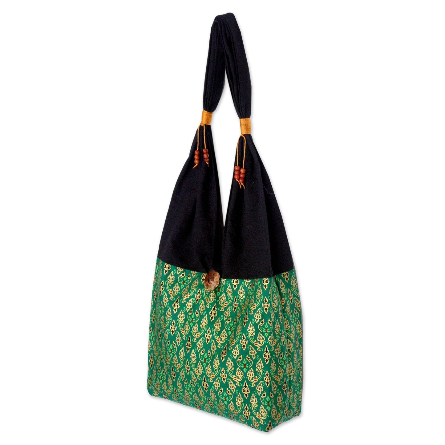 Thai Emerald Cotton Sling Tote Bag