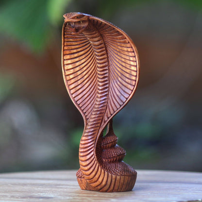 Hand Carved Cobra Sculpture