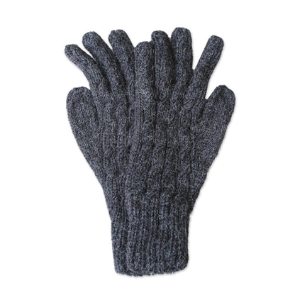 Lush Grey Alpaca Gloves