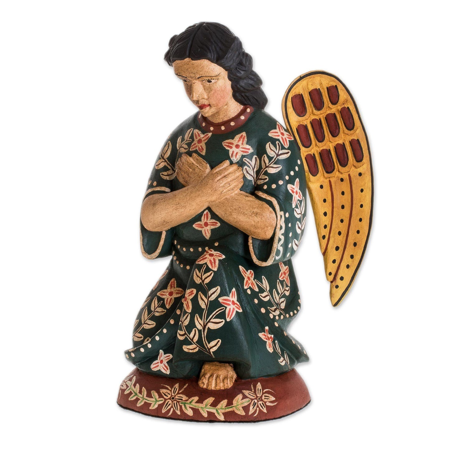 Angel of Gratitude Handcrafted Pinewood Sculpture