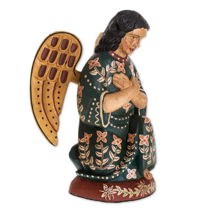 Angel of Gratitude Handcrafted Pinewood Sculpture