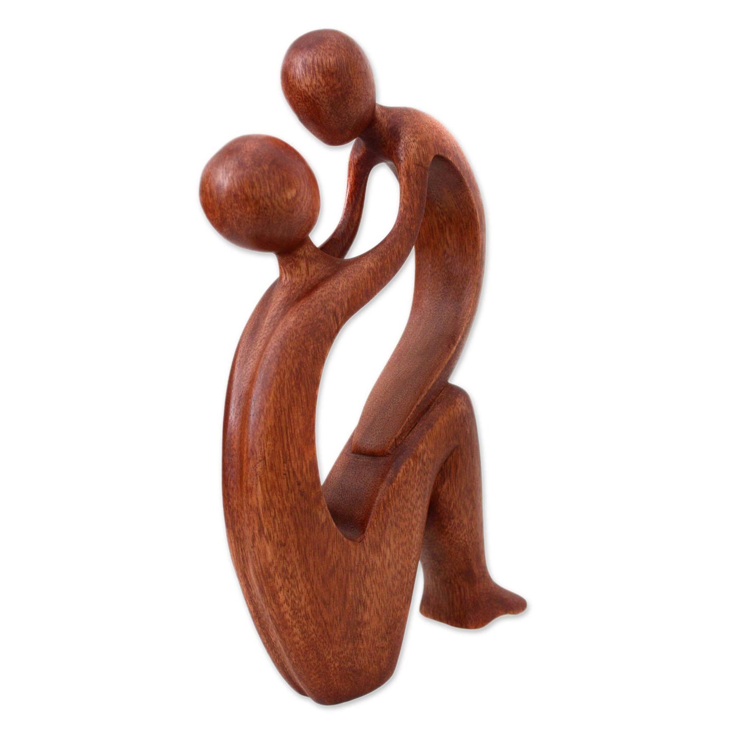 Hand Carved Mother and Child Suar Wood Sculpture