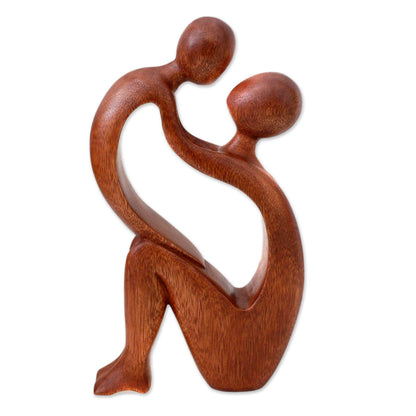 Hand Carved Mother and Child Suar Wood Sculpture