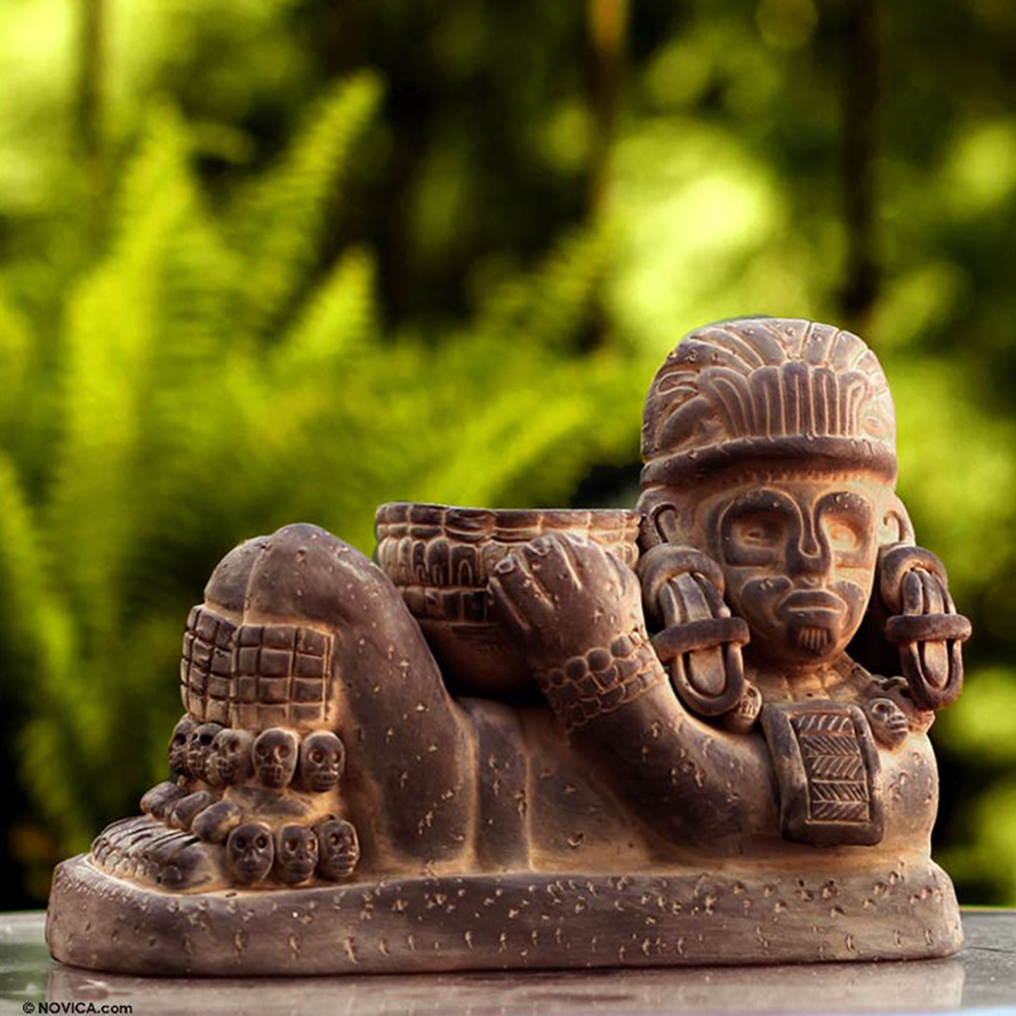 Aztec Chac Mool Ceramic Sculpture