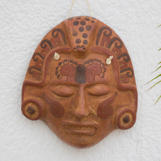 Maya Crocodile Priest Ceramic Mask