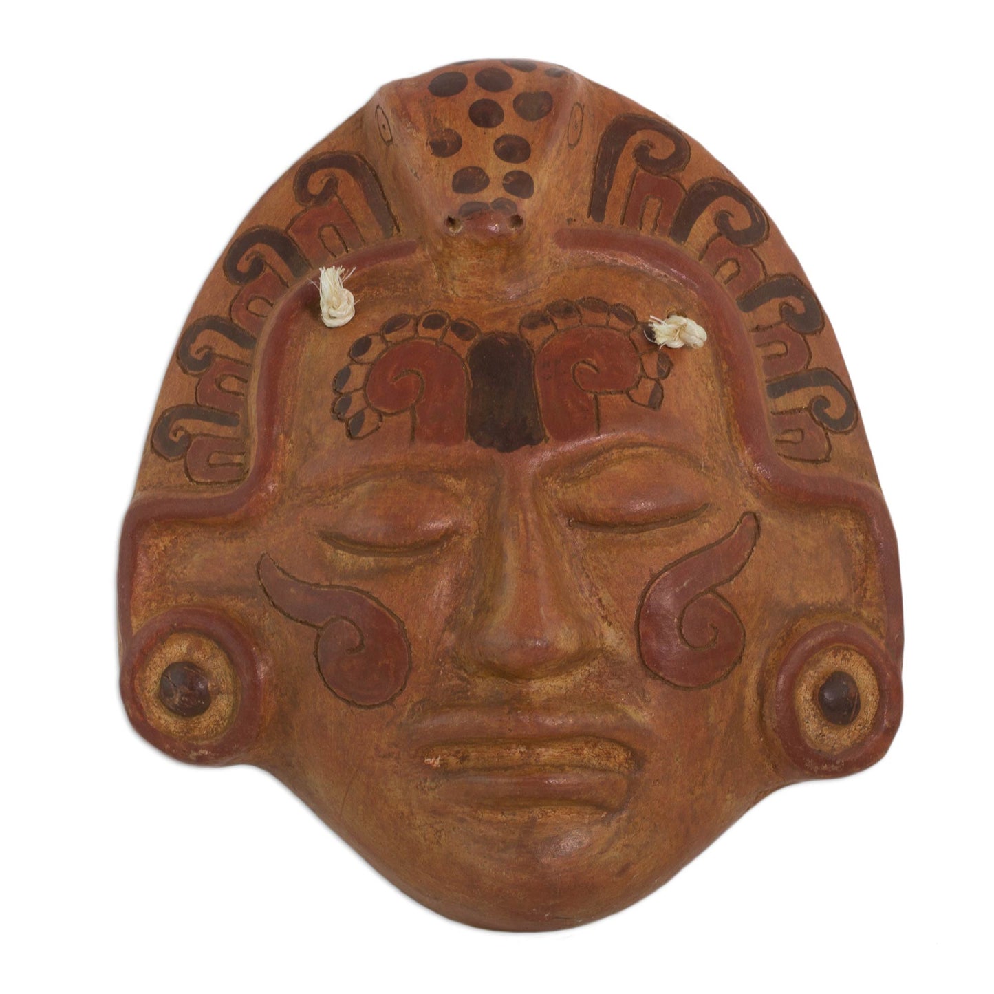 Maya Crocodile Priest Ceramic Mask